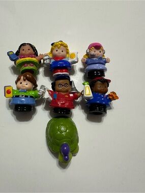 Fisher-Price Little People Set with Blue, Red, Green, Purple & Yellow Accents